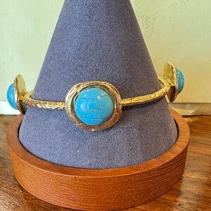 Golden & turquoise bangle bracelet